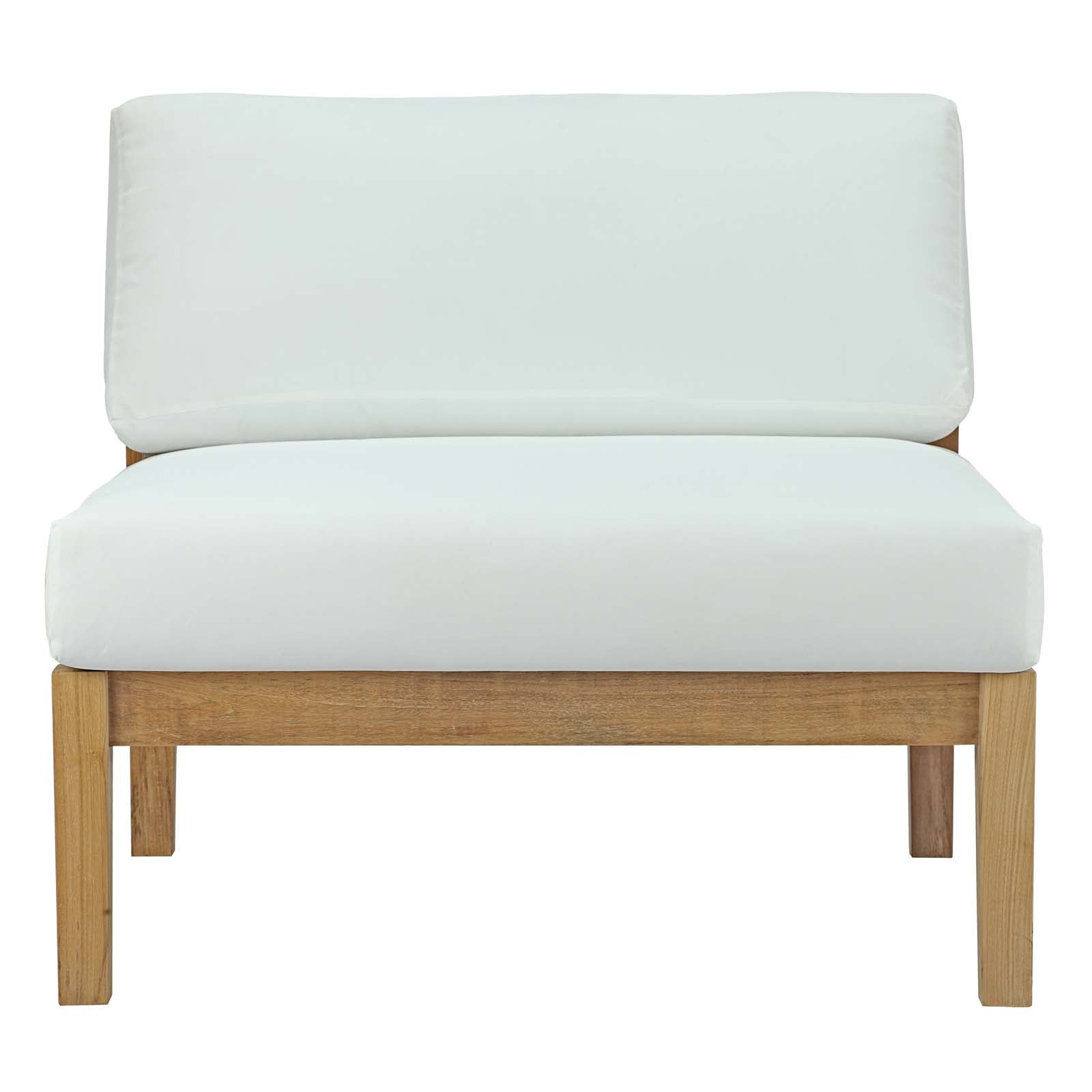 Bayport 4 Piece Outdoor Patio Teak Set in Natural White