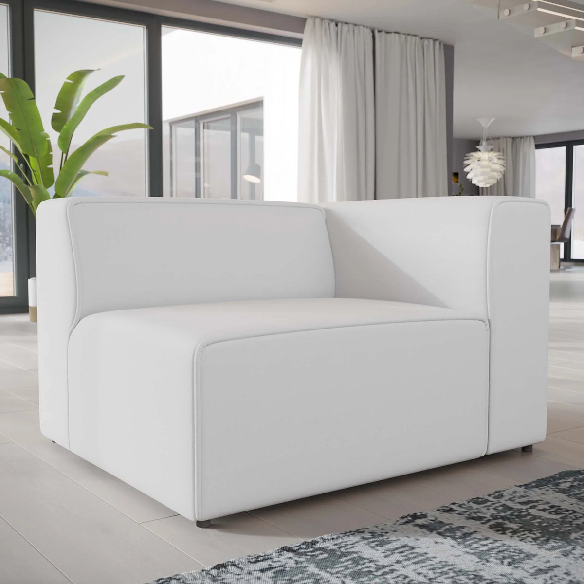 Mingle Fabric Right-Facing Sofa in Gray