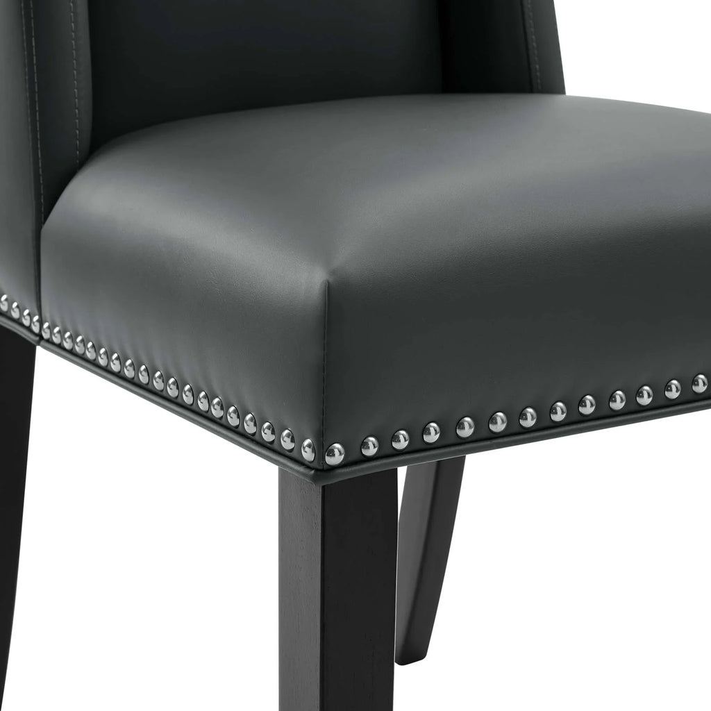 Baron Vinyl Dining Chair Set of 2 in Gray