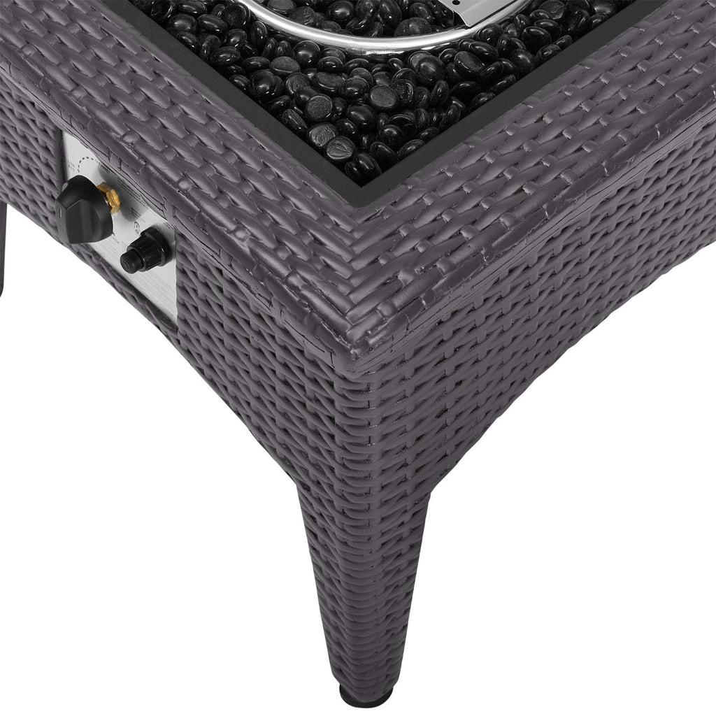 Vivacity Outdoor Patio Fire Pit Table in Espresso