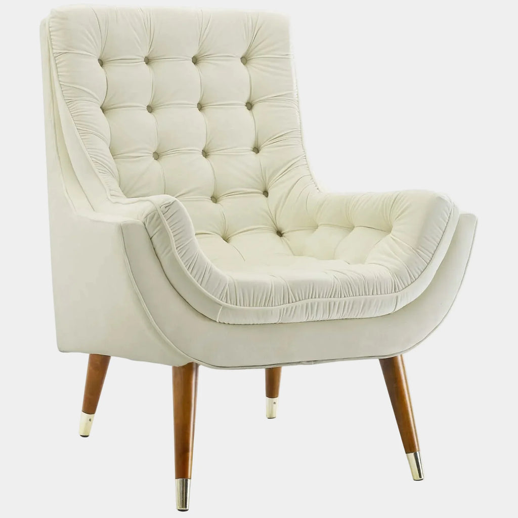 Suggest Button Tufted Performance Velvet Lounge Chair