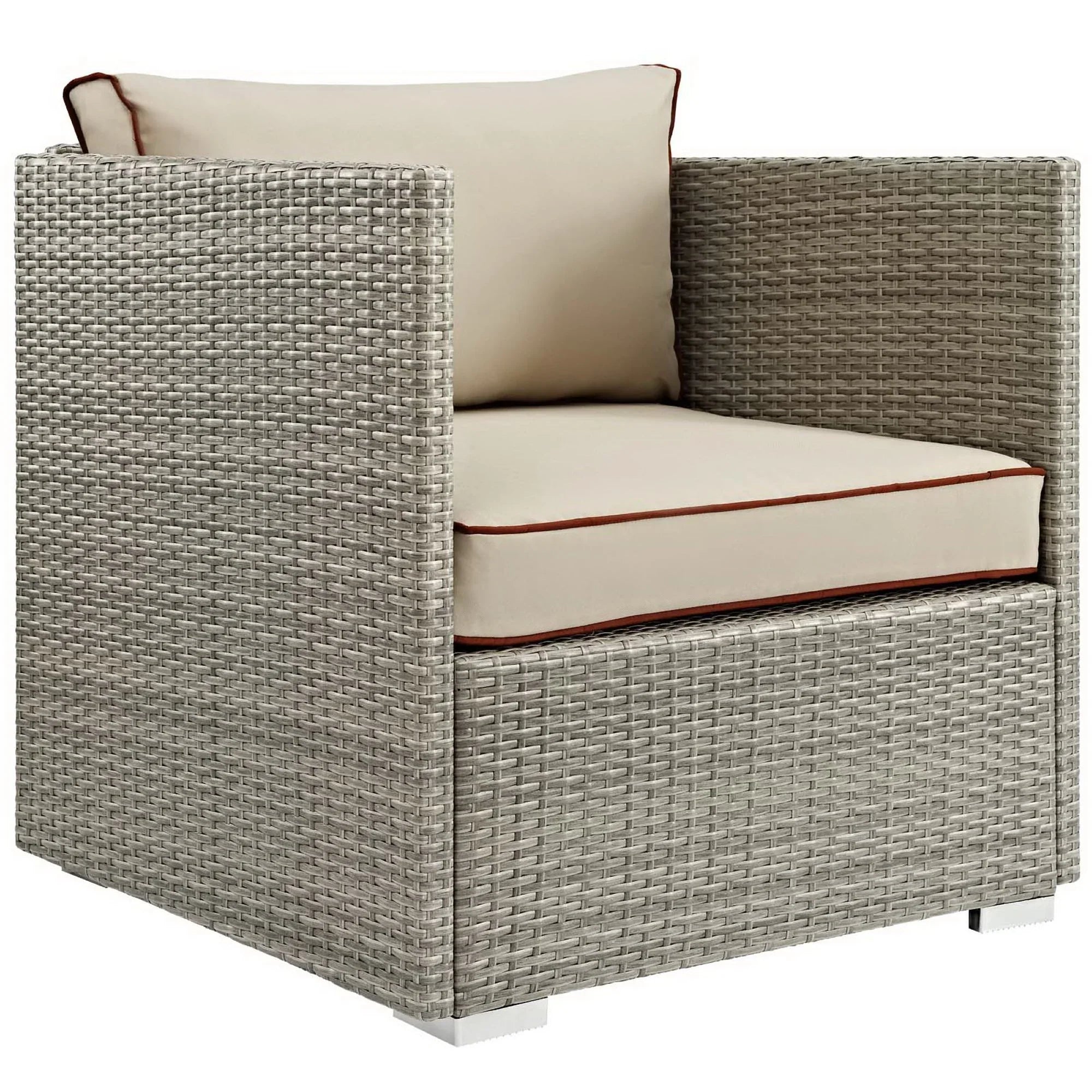 Repose 3 Piece Outdoor Sectional Set in Light Gray Beige