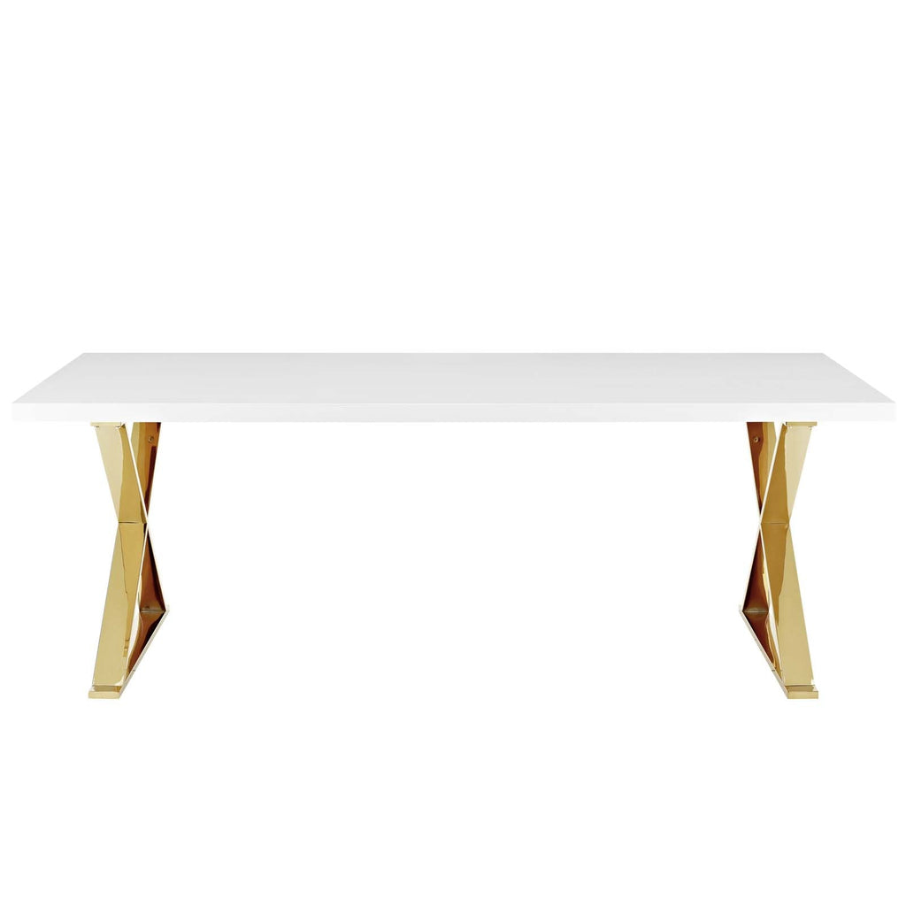 Sector Dining Table in White Gold