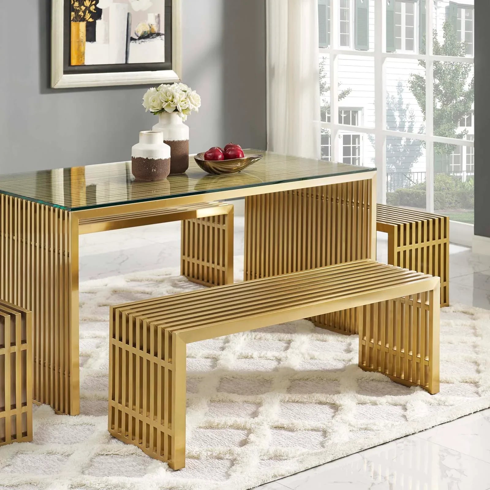 Gridiron Medium Stainless-Steel Bench