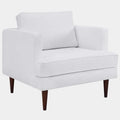 Agile Upholstered Fabric Armchair in White
