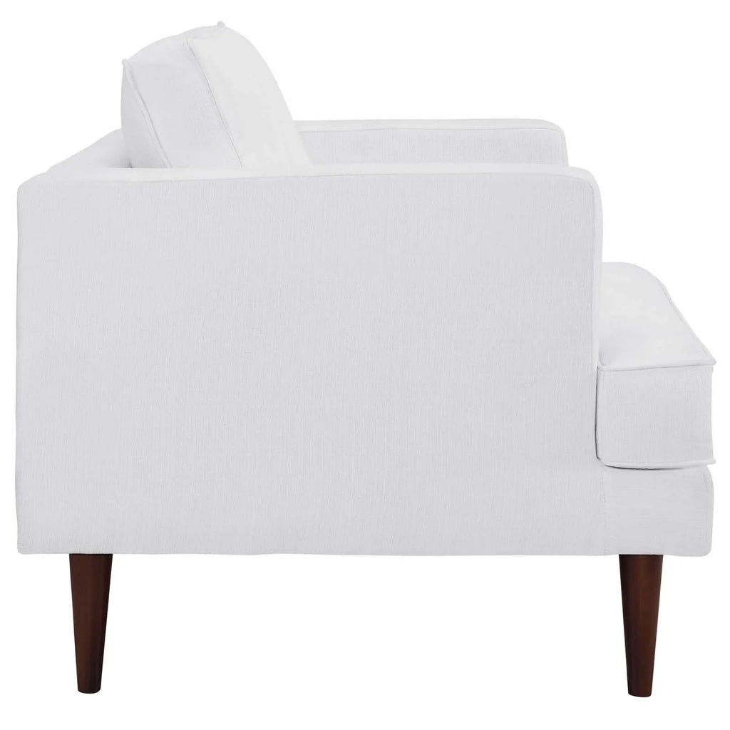 Agile Upholstered Fabric Armchair in White
