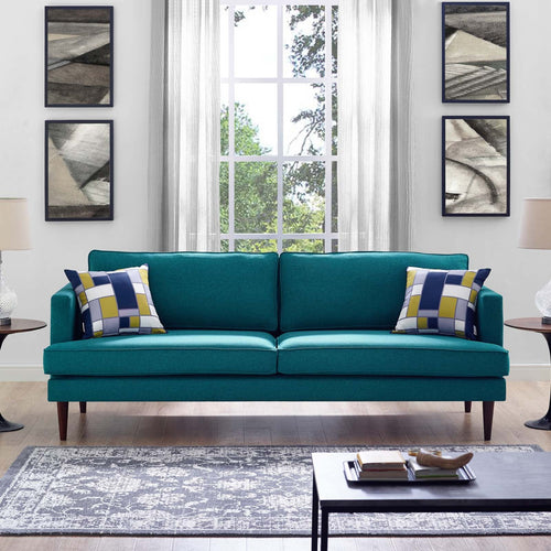 Agile Upholstered Fabric Sofa in Teal