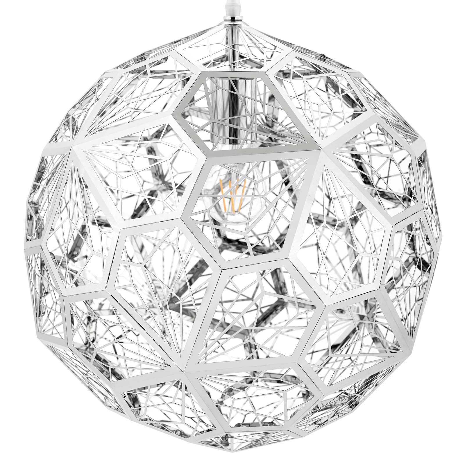 Etch Web Suspension Lamp Polished Steel by Tom Dixon