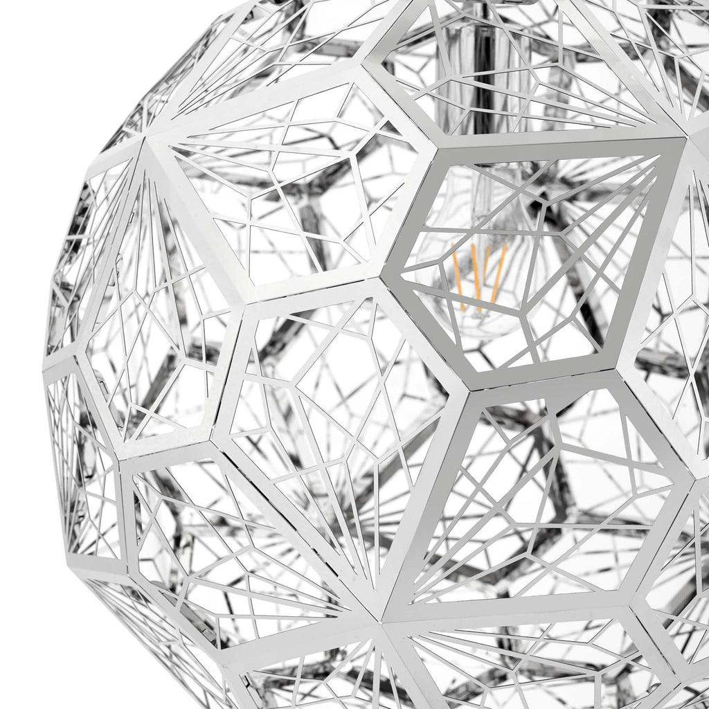 Etch Web Suspension Lamp Polished Steel by Tom Dixon