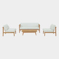 Bayport 4 Piece Outdoor Patio Teak Set in Natural White