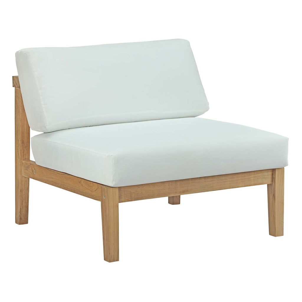 Bayport 4 Piece Outdoor Patio Teak Set in Natural White