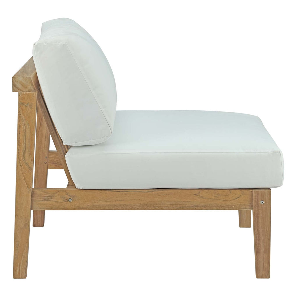 Bayport 4 Piece Outdoor Patio Teak Set in Natural White