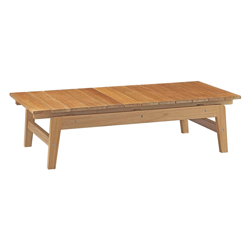 Bayport 8 Piece Outdoor Patio Teak Set in Natural White