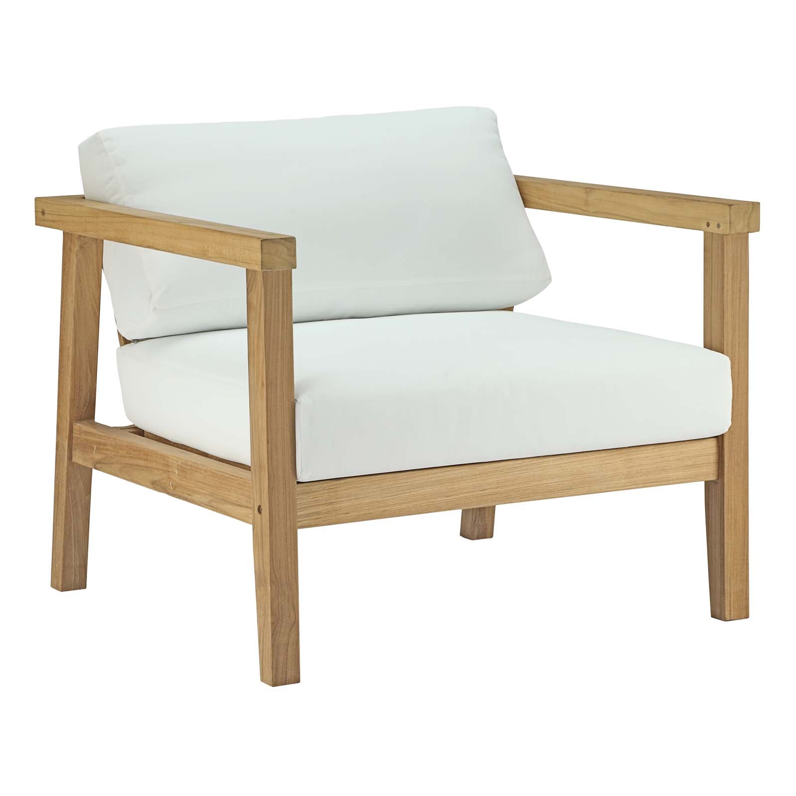 Bayport 4 Piece Outdoor Patio Teak Set in Natural White