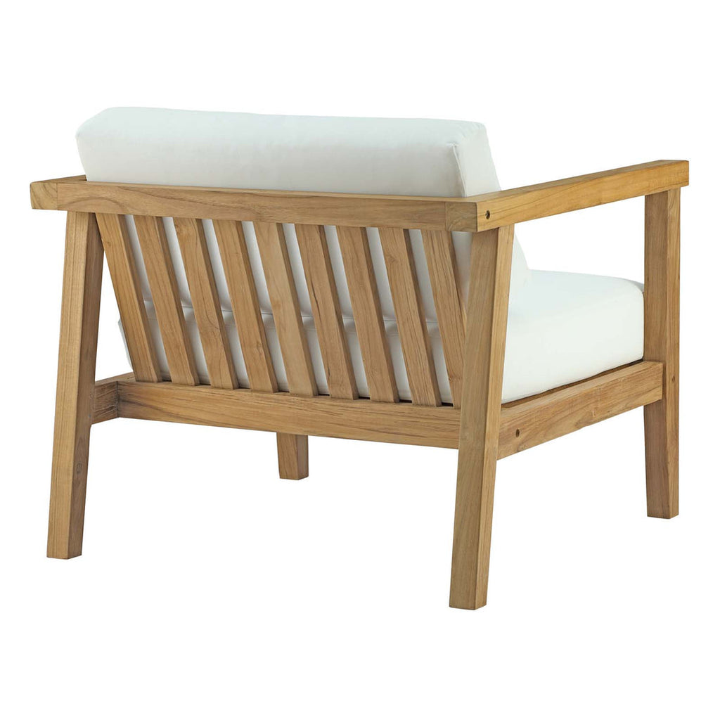 Bayport 3 Piece Outdoor Patio Teak Set in Natural White
