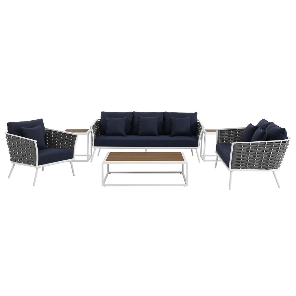 Stance 6 Piece Outdoor Patio Aluminum Sectional Sofa
