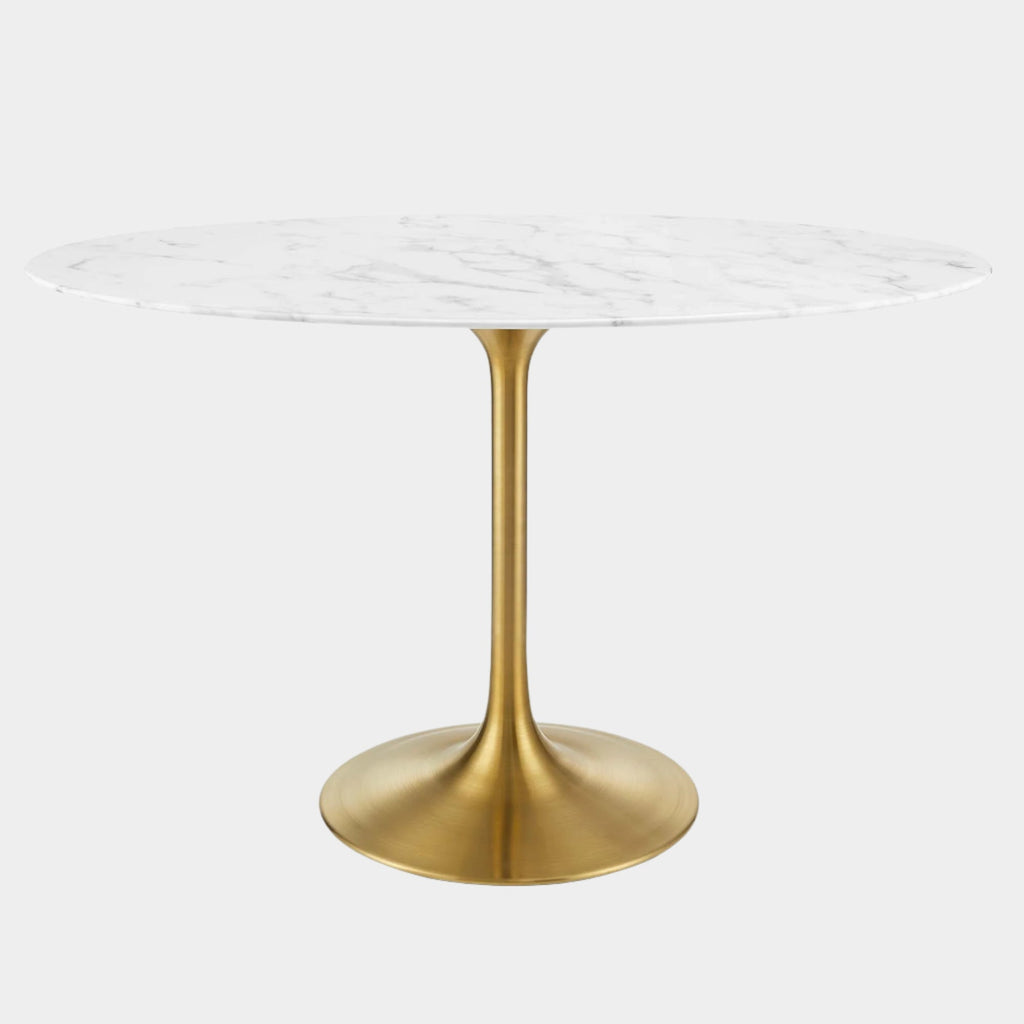 Lippa Oval Artificial Marble Dining Table