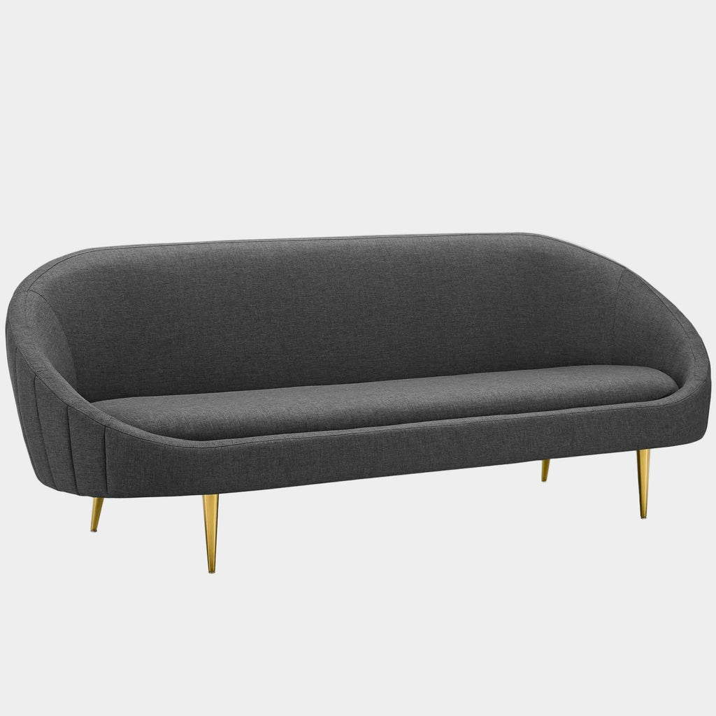Sublime Vertical Curve Back Fabric Sofa in Gray