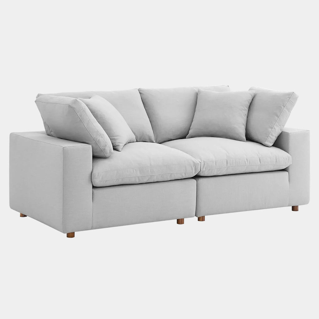 Commix 2 Piece Down Filled Overstuffed Sectional Sofa Set