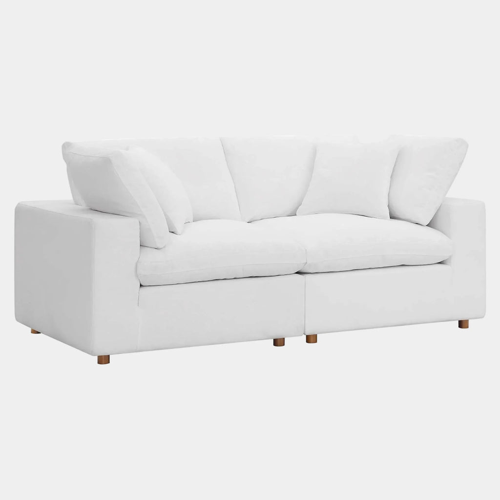 Commix 2 Piece Down Filled Overstuffed Sectional Sofa Set