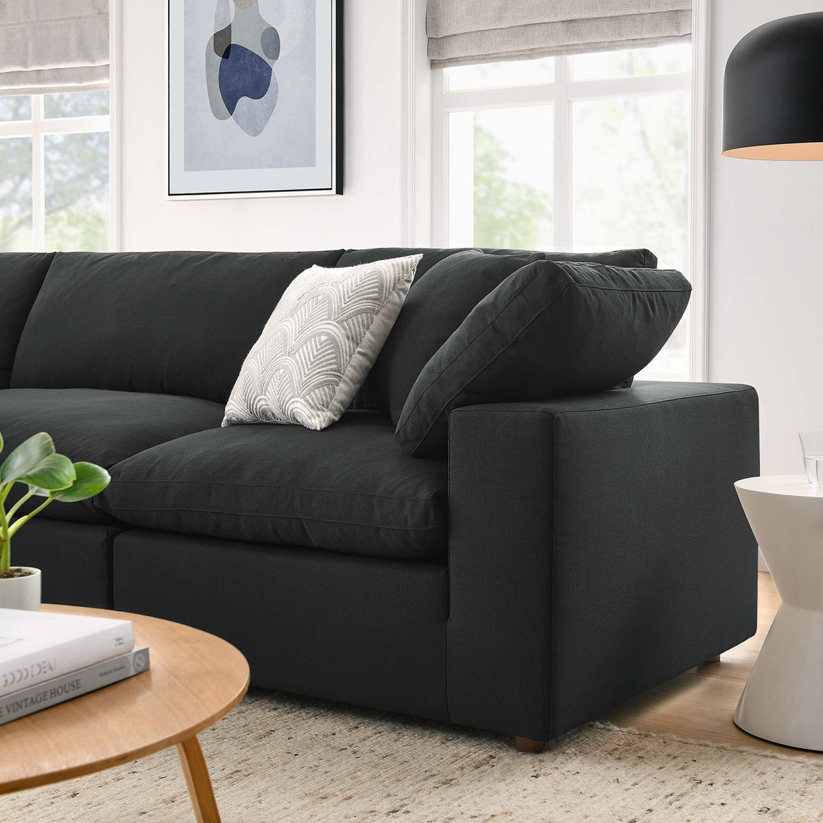 Commix 4 Piece Down Filled Overstuffed Sectional Sofa
