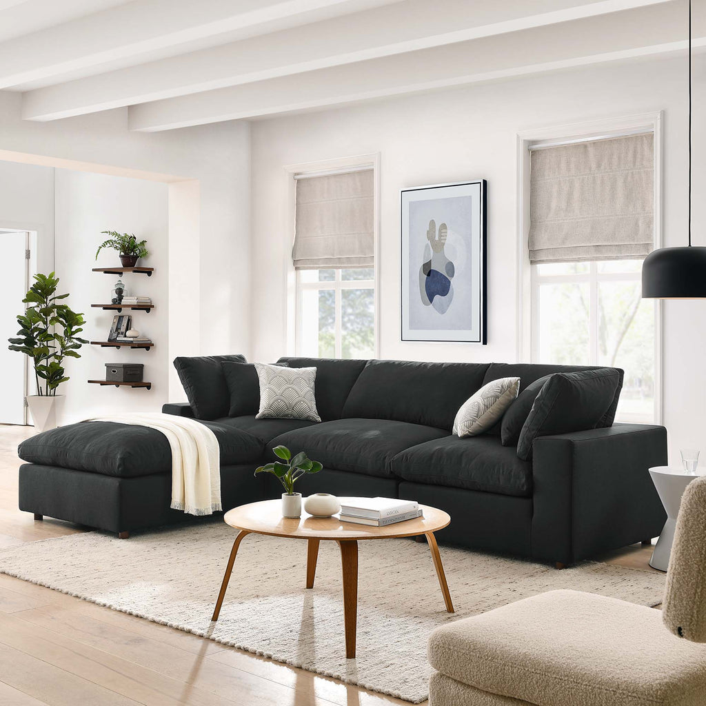 Commix 4 Piece Down Filled Overstuffed Sectional Sofa