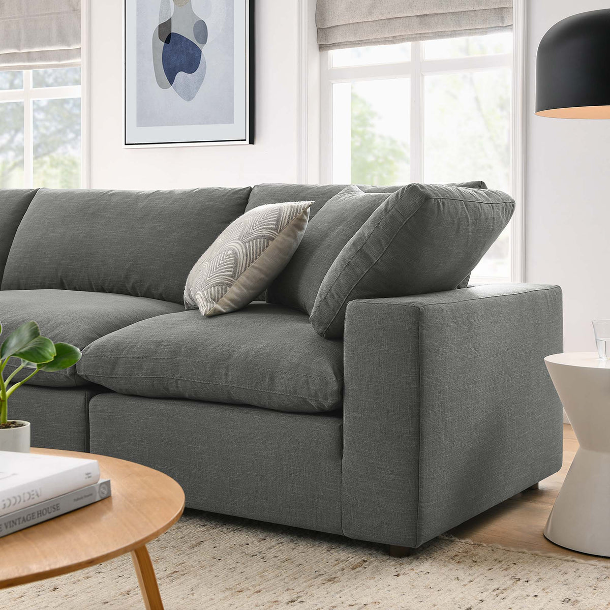 Commix 4 Piece Down Filled Overstuffed Sectional Sofa