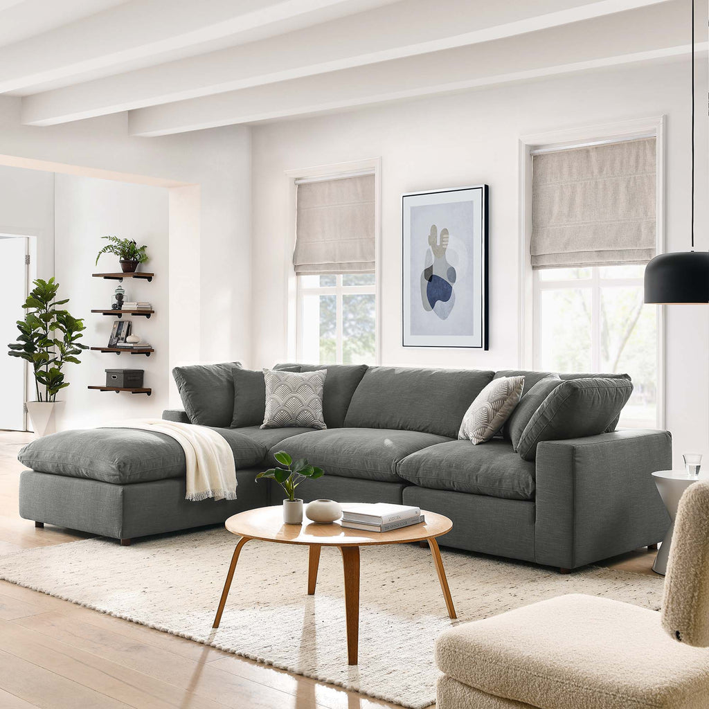 Commix 4 Piece Down Filled Overstuffed Sectional Sofa