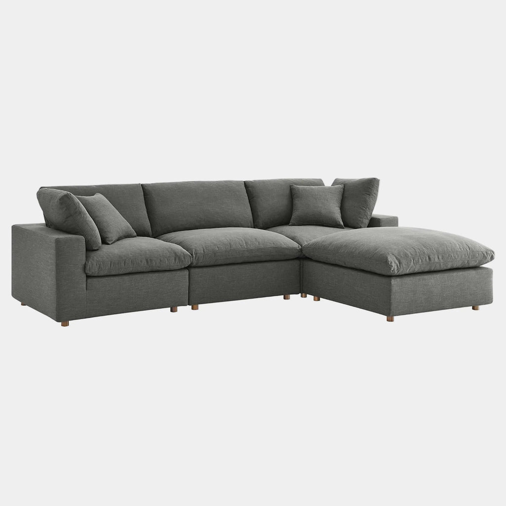 Commix 4 Piece Down Filled Overstuffed Sectional Sofa