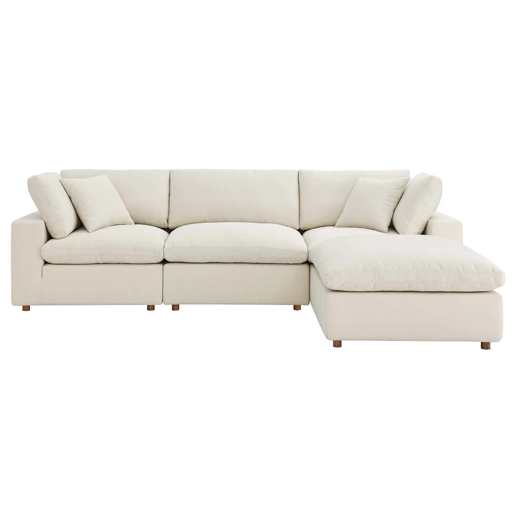 Commix 4 Piece Down Filled Overstuffed Sectional Sofa
