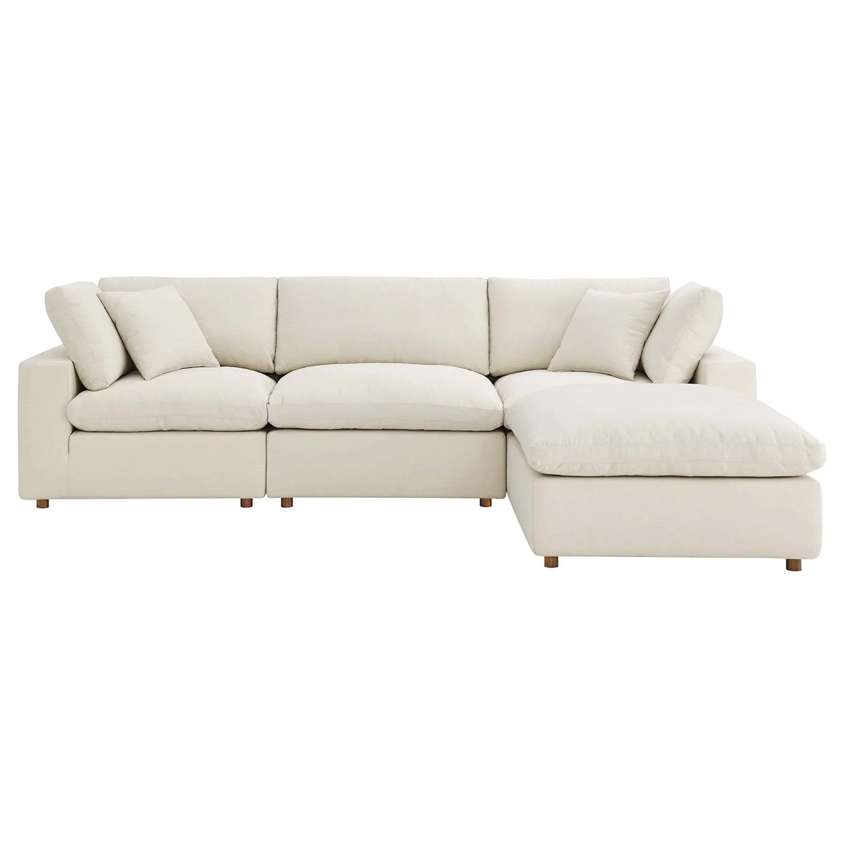 Commix 4 Piece Down Filled Overstuffed Sectional Sofa
