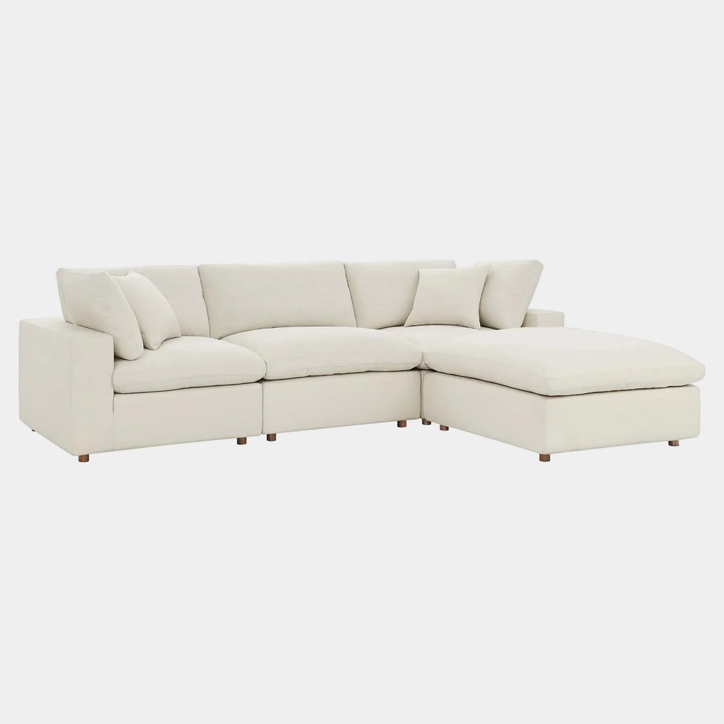 Commix 4 Piece Down Filled Overstuffed Sectional Sofa