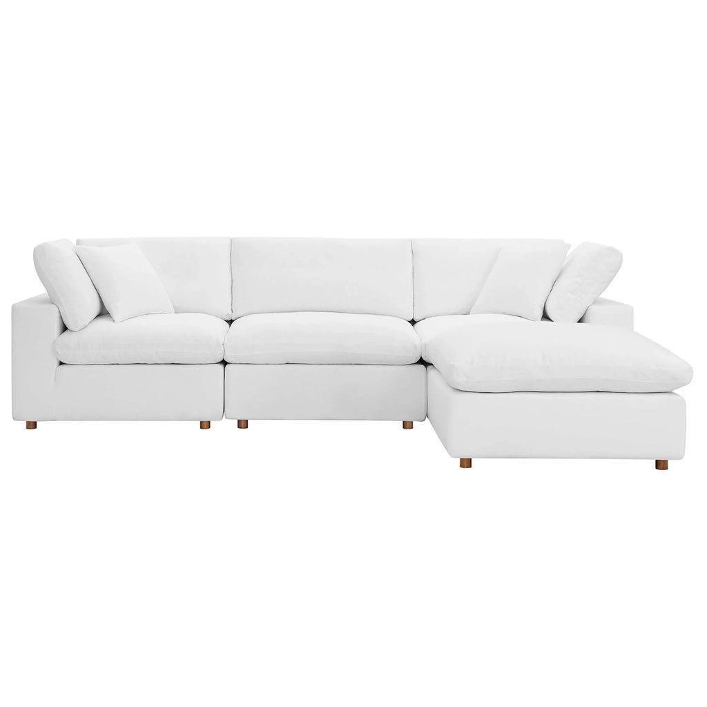 Commix 4 Piece Down Filled Overstuffed Sectional Sofa