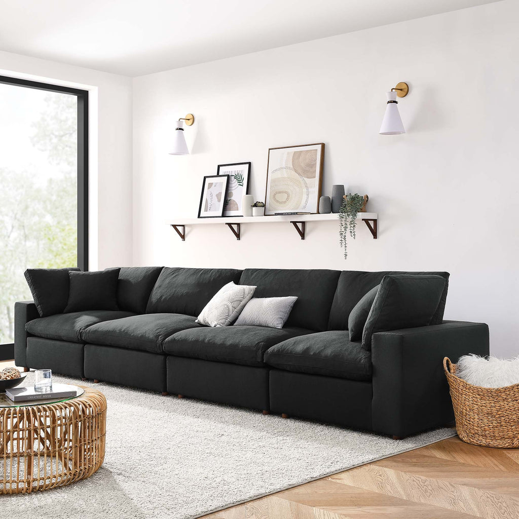 Commix 4 Piece Down Filled Overstuffed Sectional Sofa