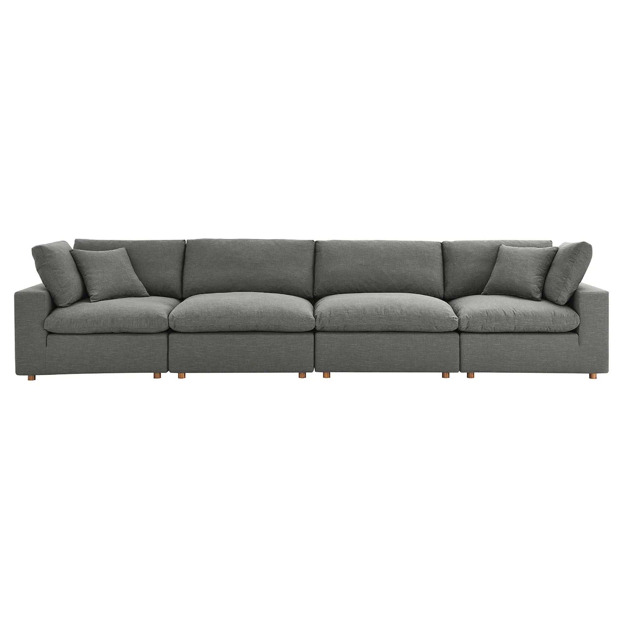 Commix 4 Piece Down Filled Overstuffed Sectional Sofa