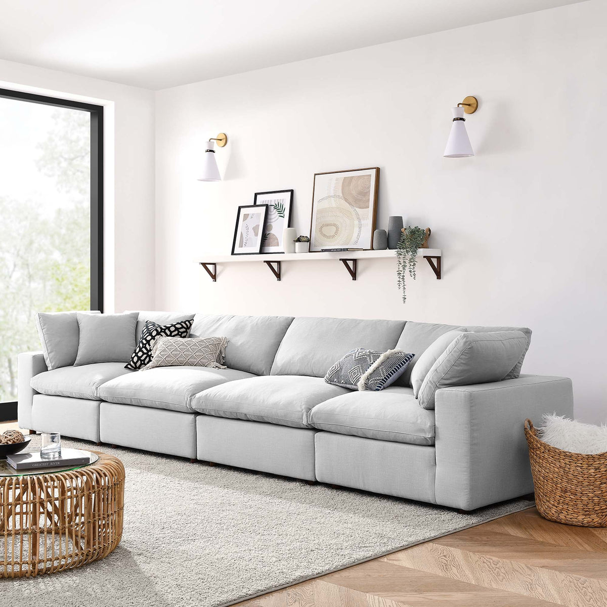 Commix 4 Piece Down Filled Overstuffed Sectional Sofa
