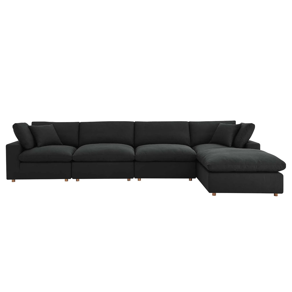 Commix 5 Piece Down Filled Overstuffed Sectional Sofa