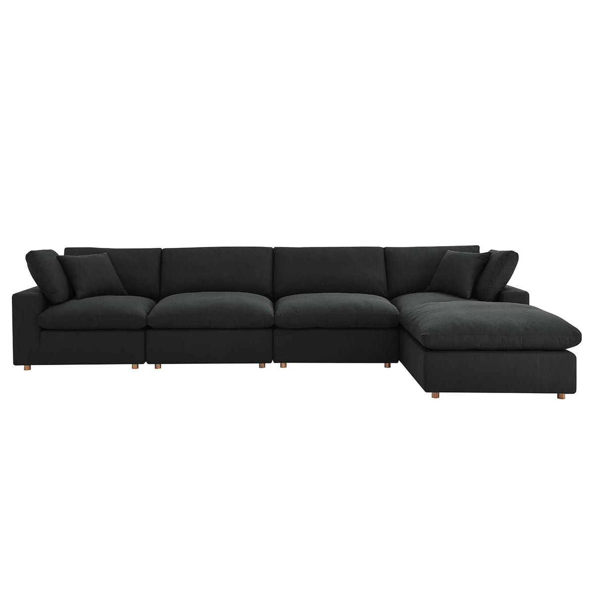 Commix 5 Piece Down Filled Overstuffed Sectional Sofa