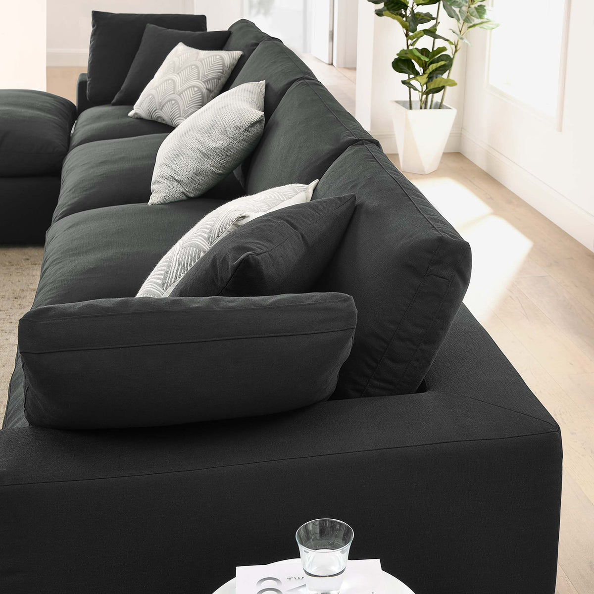 Commix 5 Piece Down Filled Overstuffed Sectional Sofa