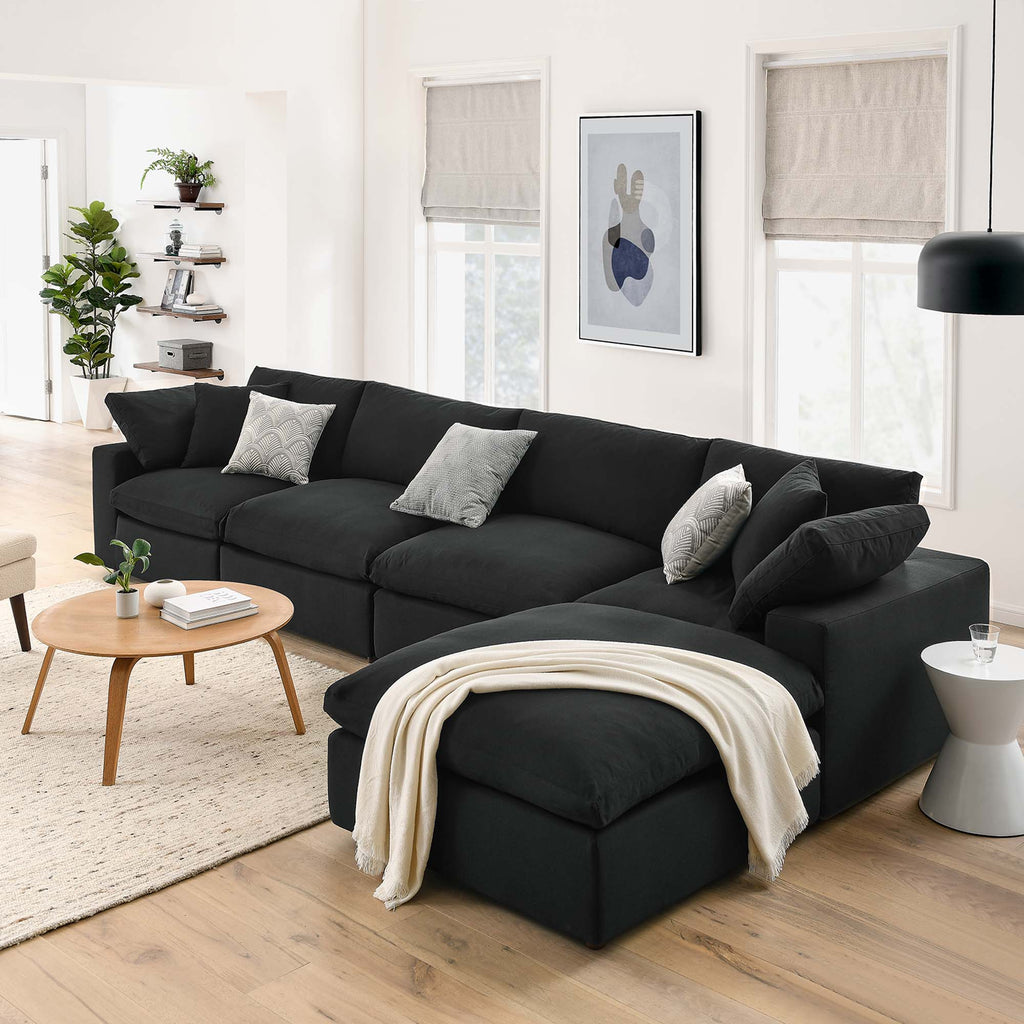 Commix 5 Piece Down Filled Overstuffed Sectional Sofa