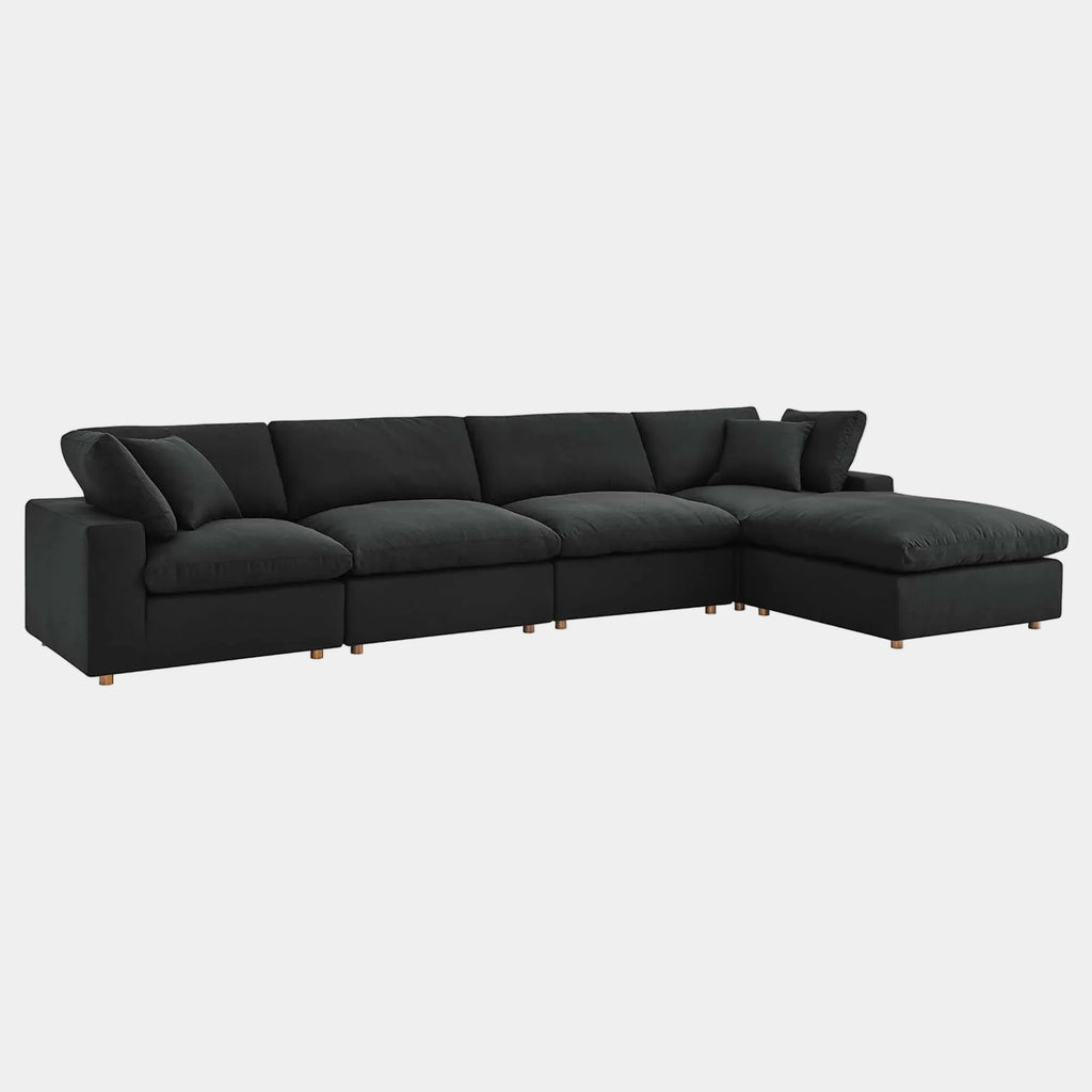 Commix 5 Piece Down Filled Overstuffed Sectional Sofa
