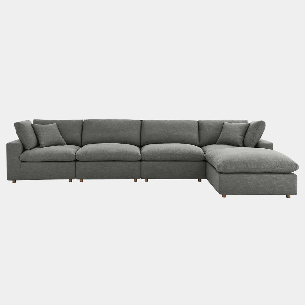 Commix 5 Piece Down Filled Overstuffed Sectional Sofa