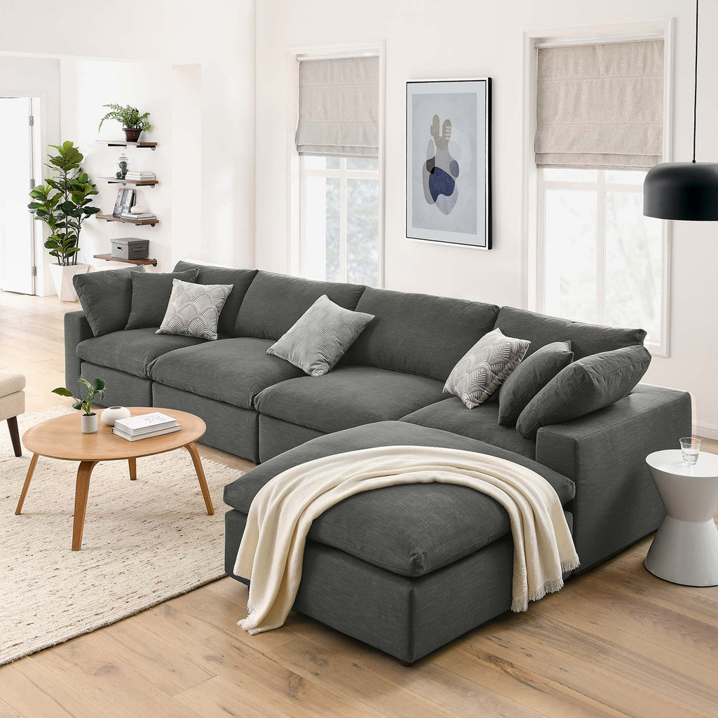 Commix 5 Piece Down Filled Overstuffed Sectional Sofa