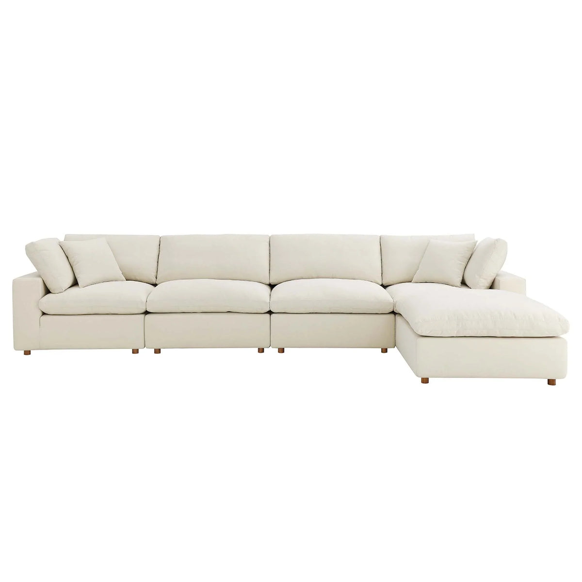 Commix 5 Piece Down Filled Overstuffed Sectional Sofa