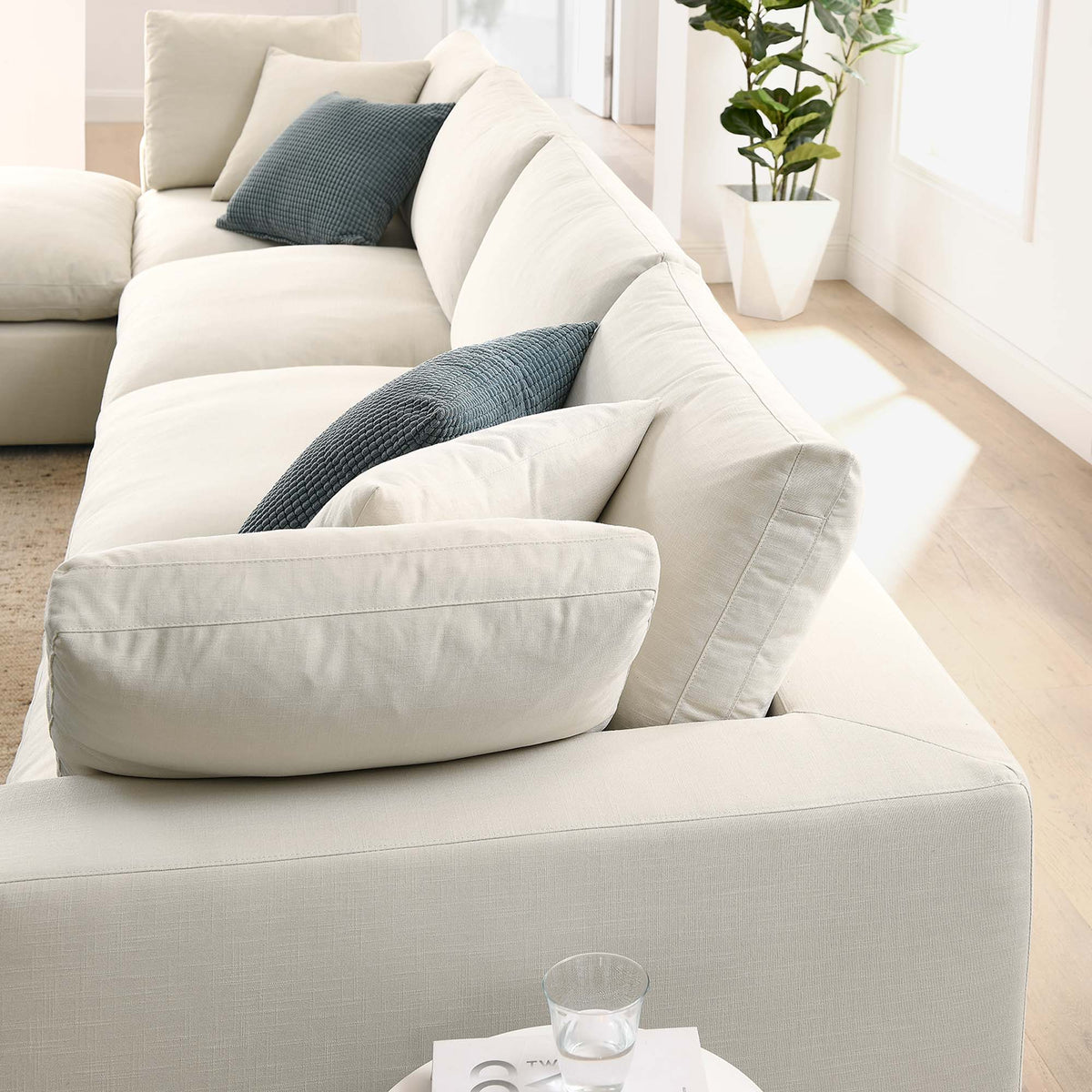 Commix 5 Piece Down Filled Overstuffed Sectional Sofa
