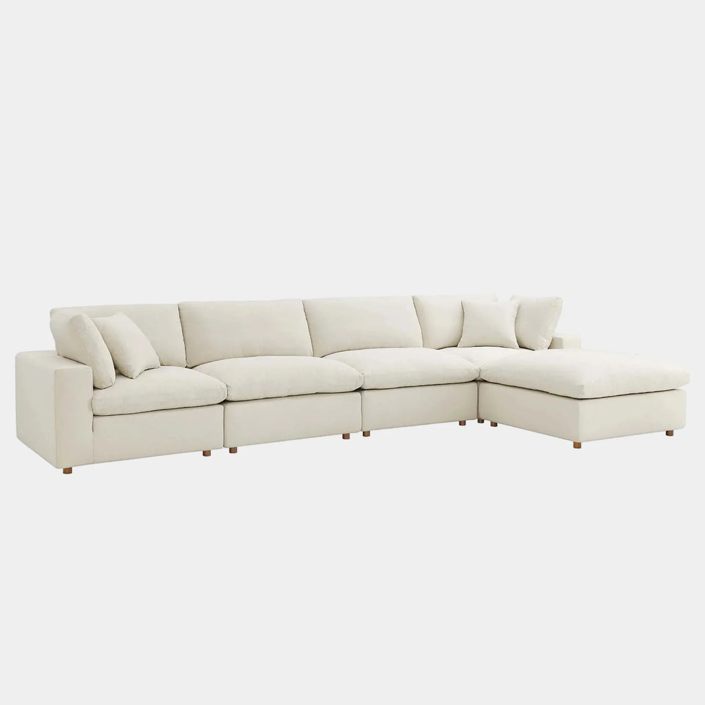 Commix 5 Piece Down Filled Overstuffed Sectional Sofa