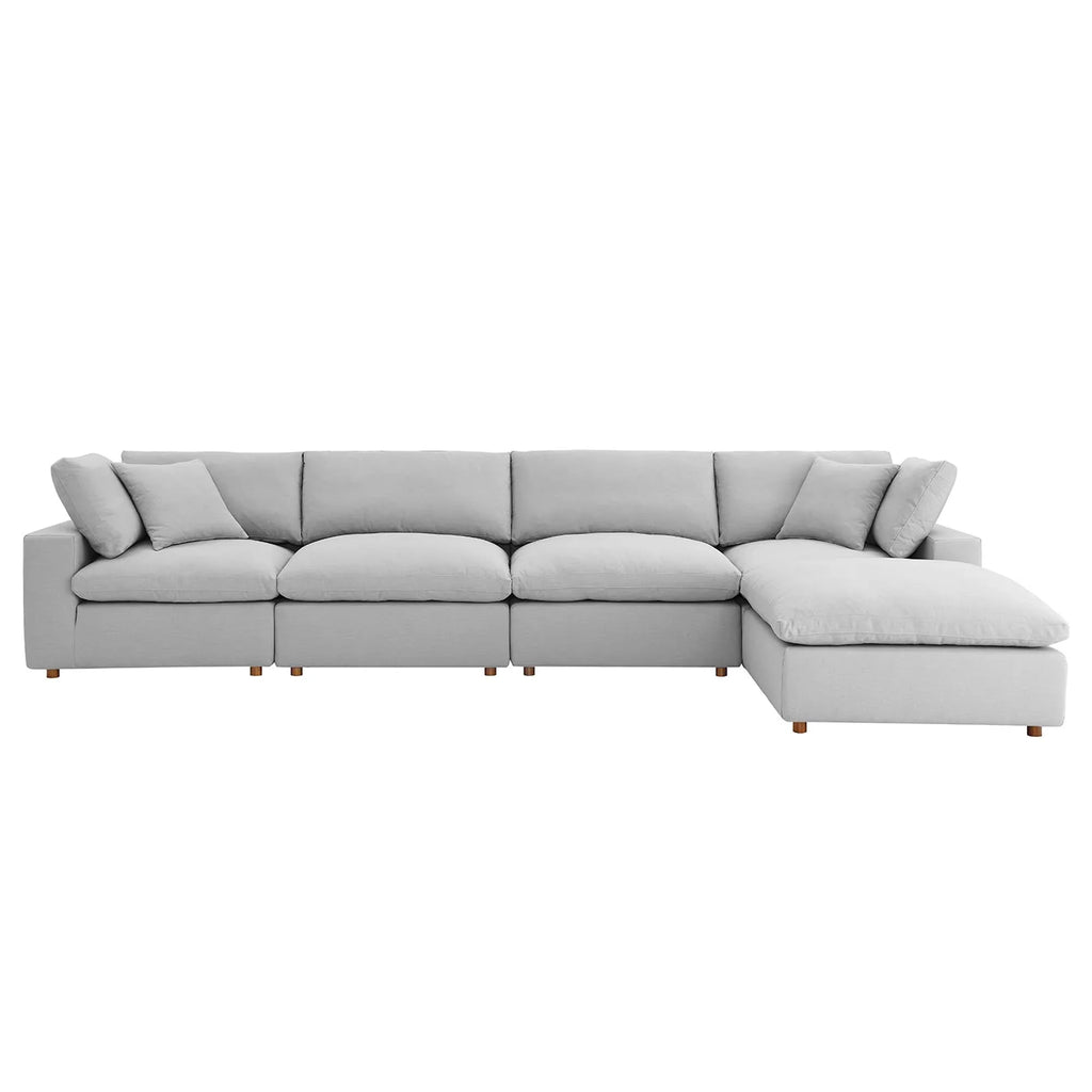 Commix 5 Piece Down Filled Overstuffed Sectional Sofa