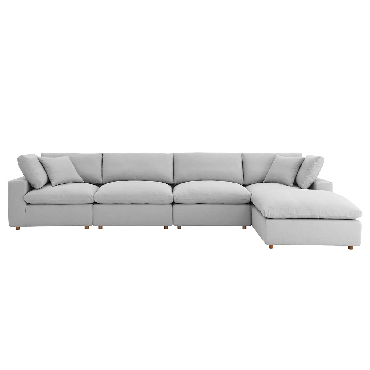 Commix 5 Piece Down Filled Overstuffed Sectional Sofa
