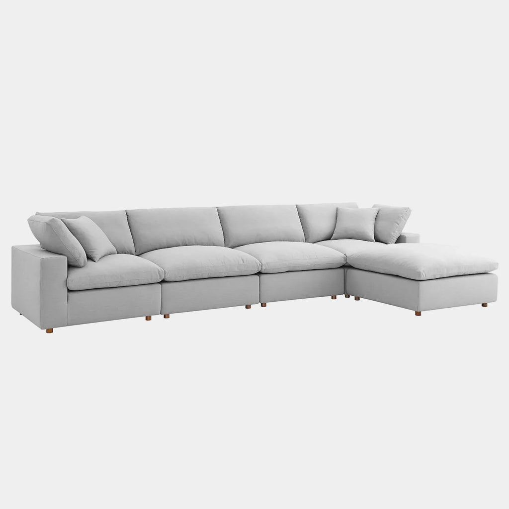Commix 5 Piece Down Filled Overstuffed Sectional Sofa