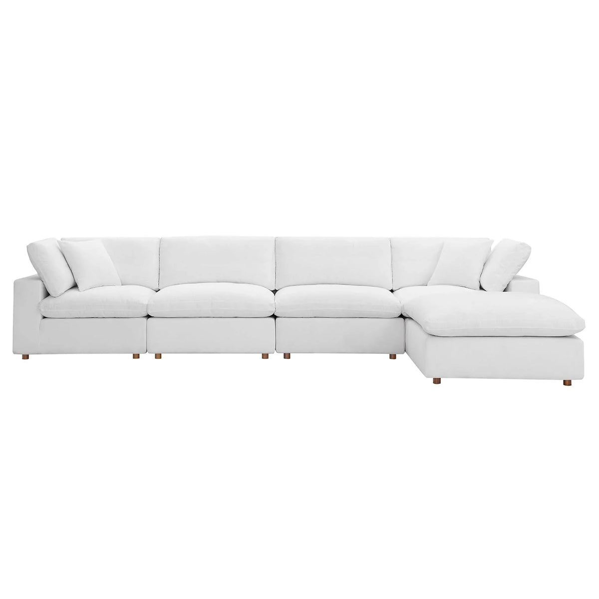 Commix 5 Piece Down Filled Overstuffed Sectional Sofa